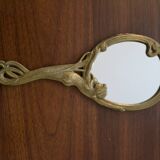 Miroir "nymphe" à main en laiton
