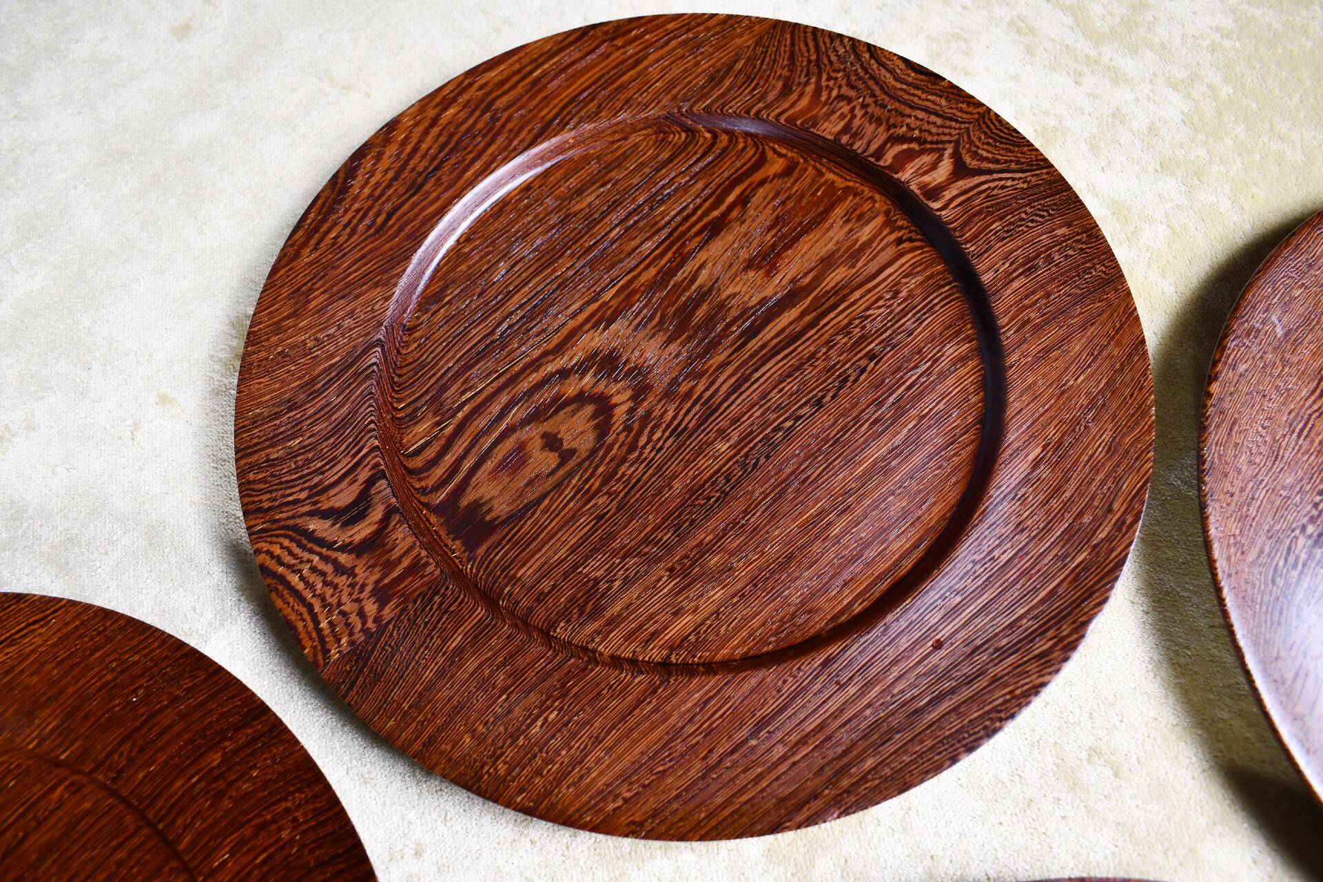 Solid Wengé cover plates by Hans Ehrenreich, Denmark. 1960s