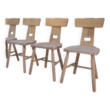 Set of 3 beech chairs 1960