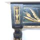 19th century Louis XVI style console table in black and gold with white marble shelf