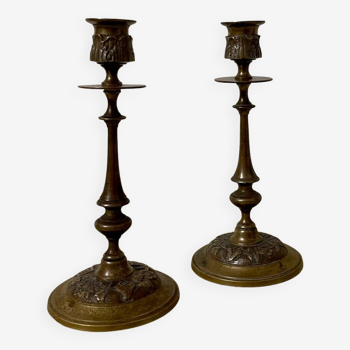 Pair of old candlesticks