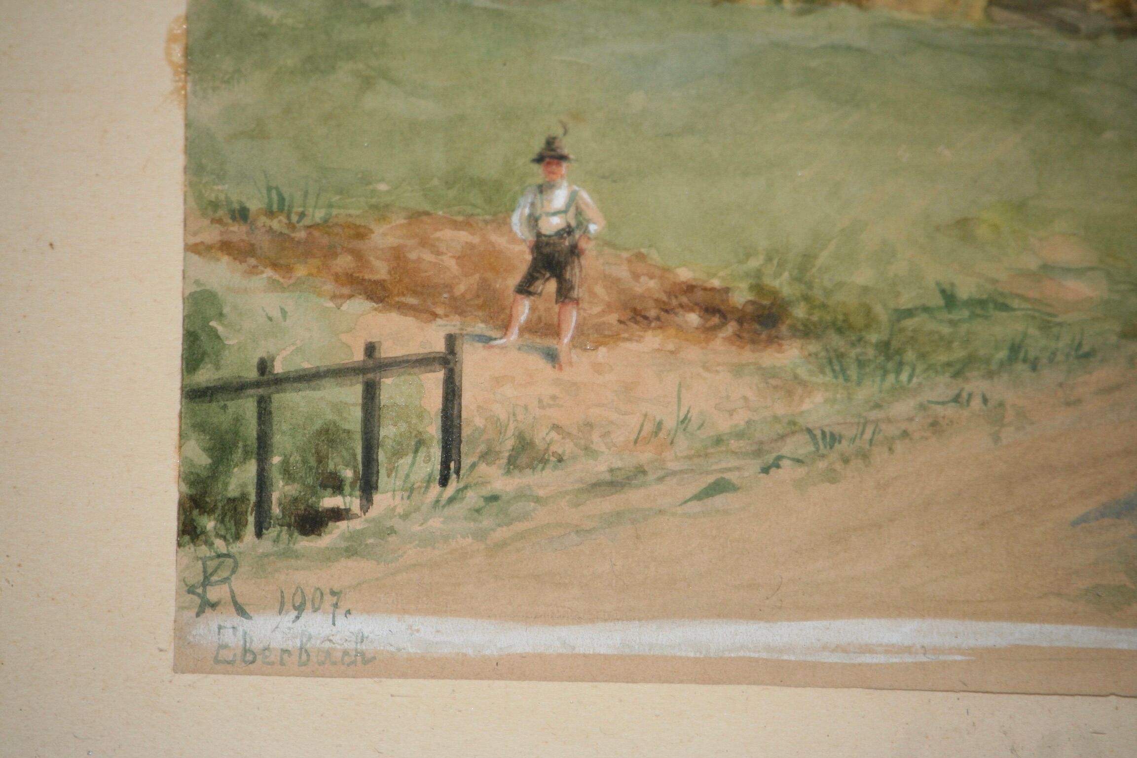 Antique painting Eberbach, 1907