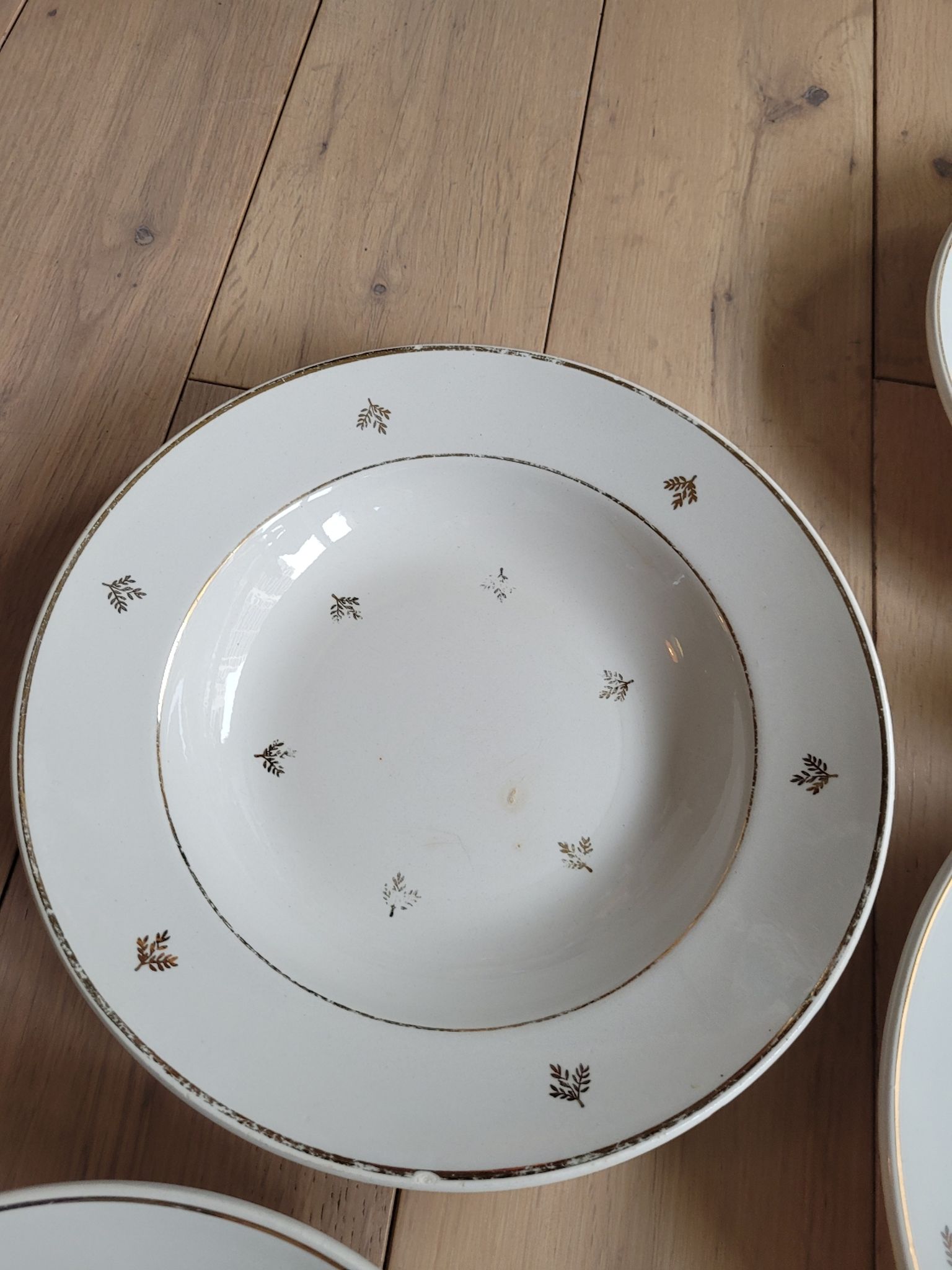 Lot de 16 assiettes creuses porcelaine opaque Badonviller