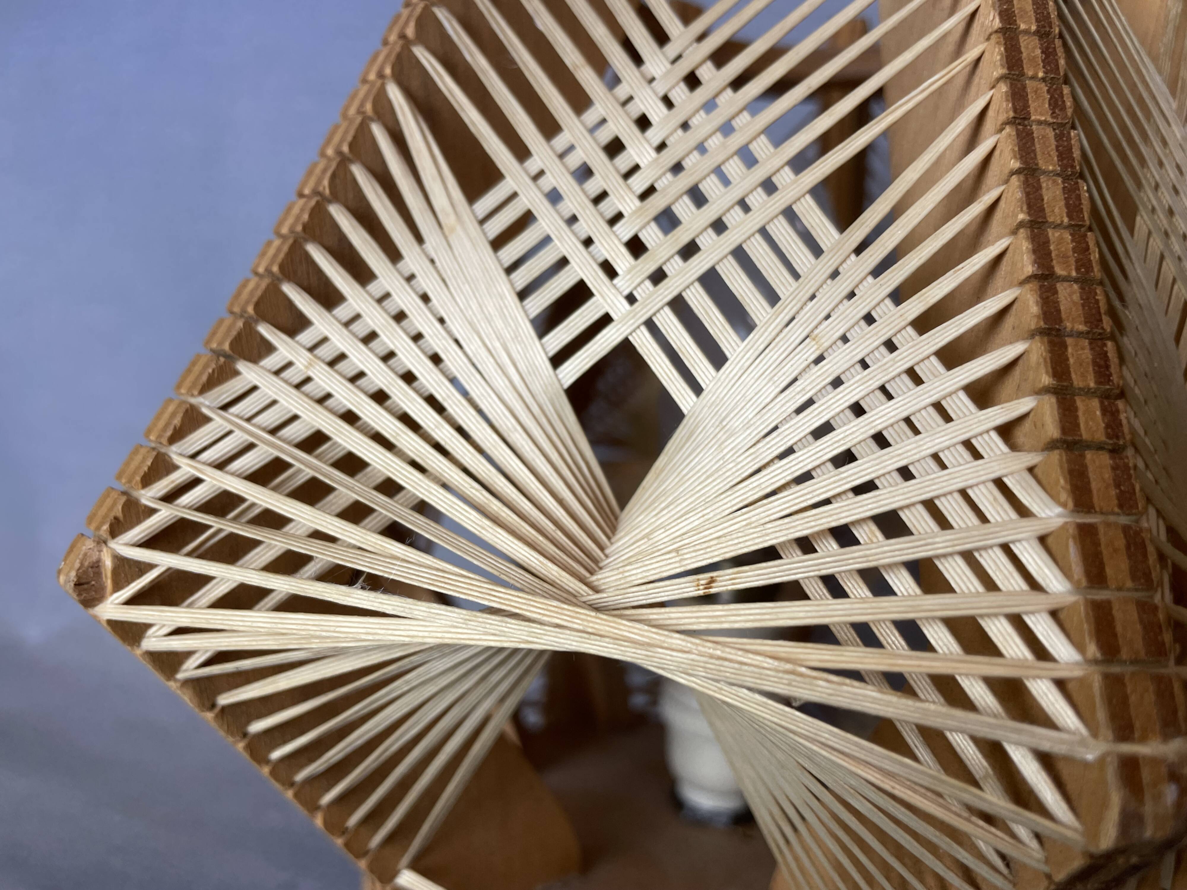 Mid century modern wooden table lamp 1960s