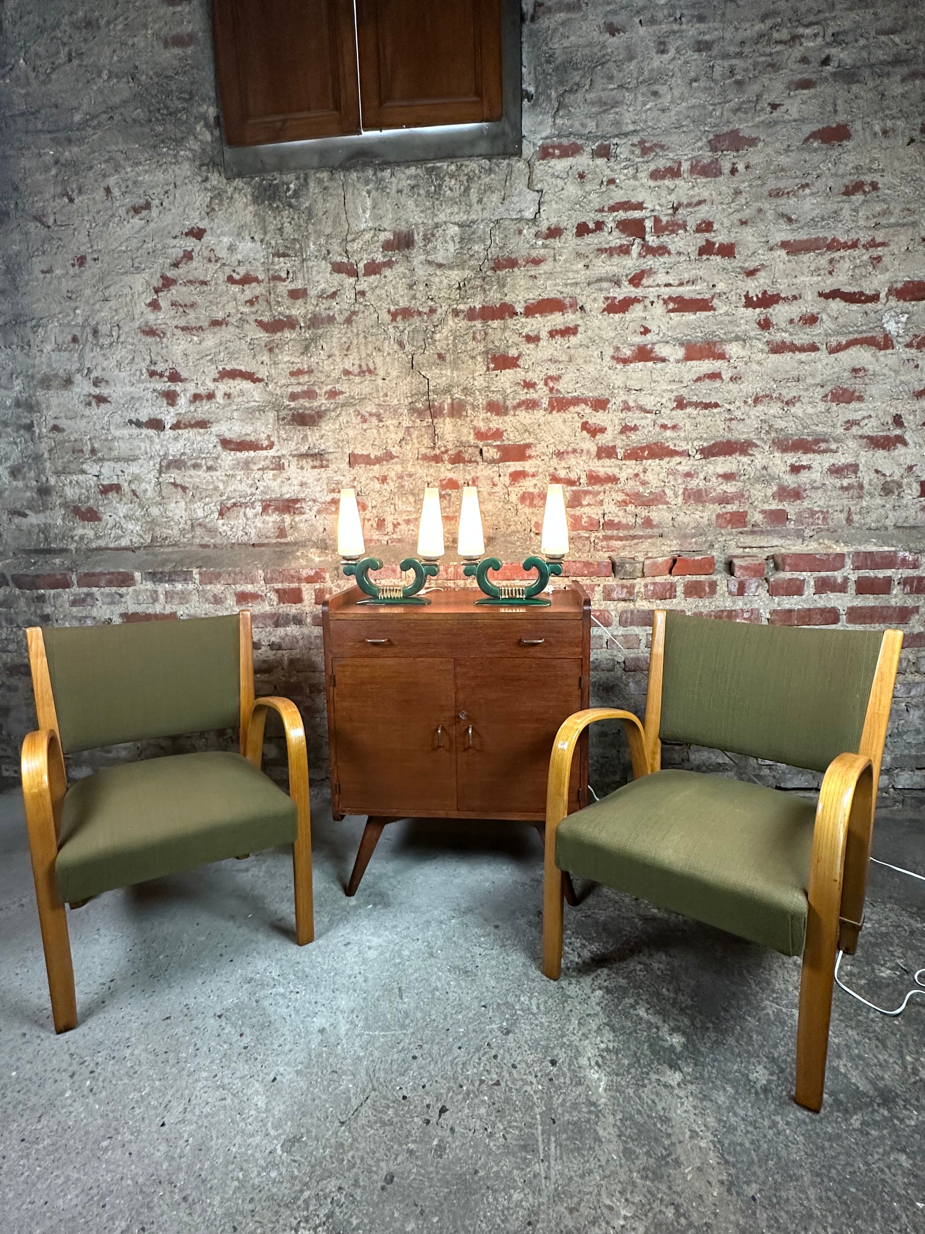 Lamps Art Deco period in ceramic Saint Clement