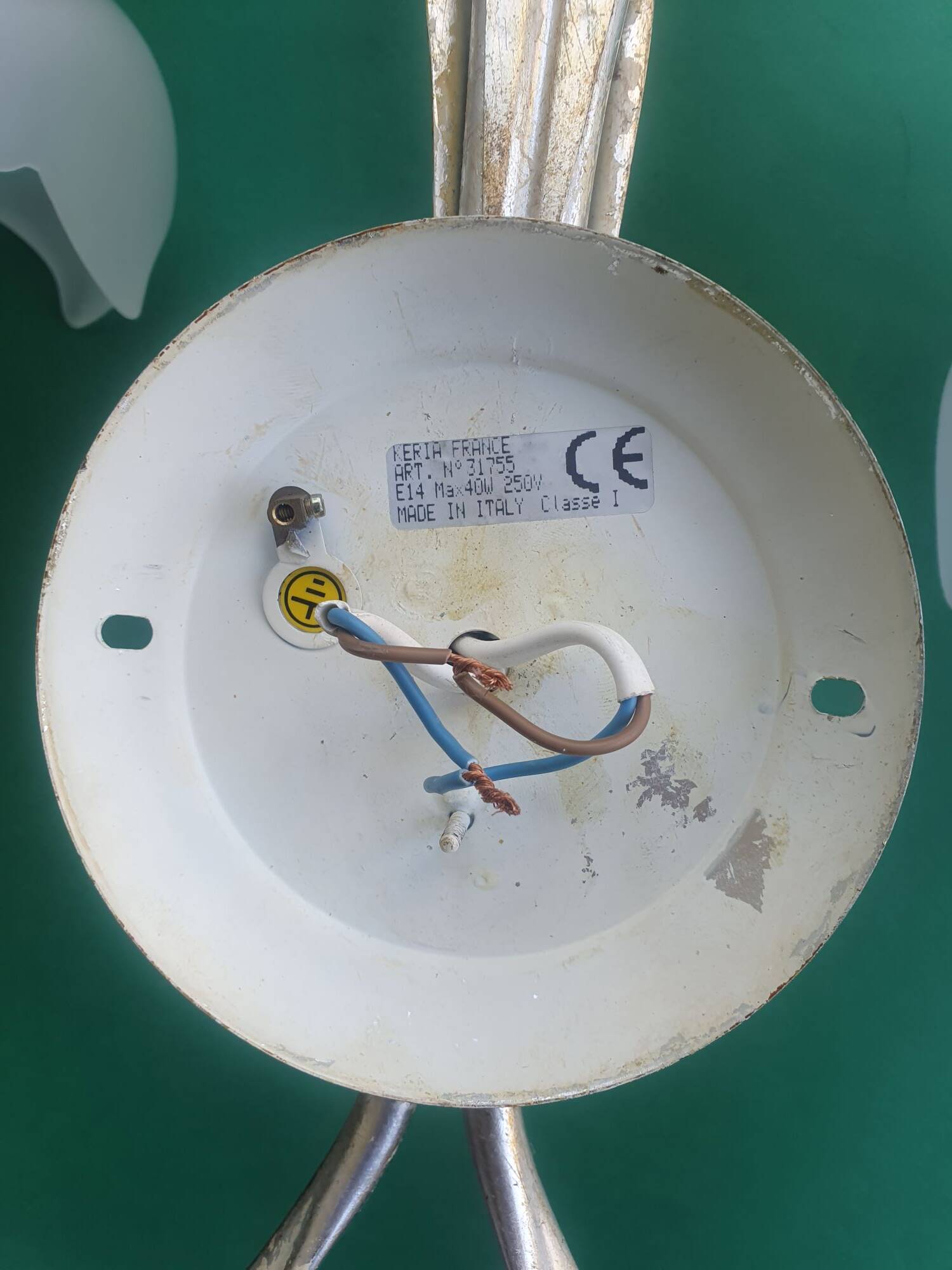 Pair of vintage Keria Italy silver and gold wall sconces