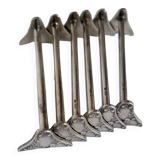 6 Silver metal knife holders
