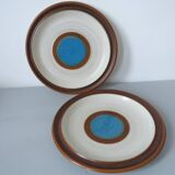 Series of 12 large plates of vintage sandstone DENBY made in Engand
