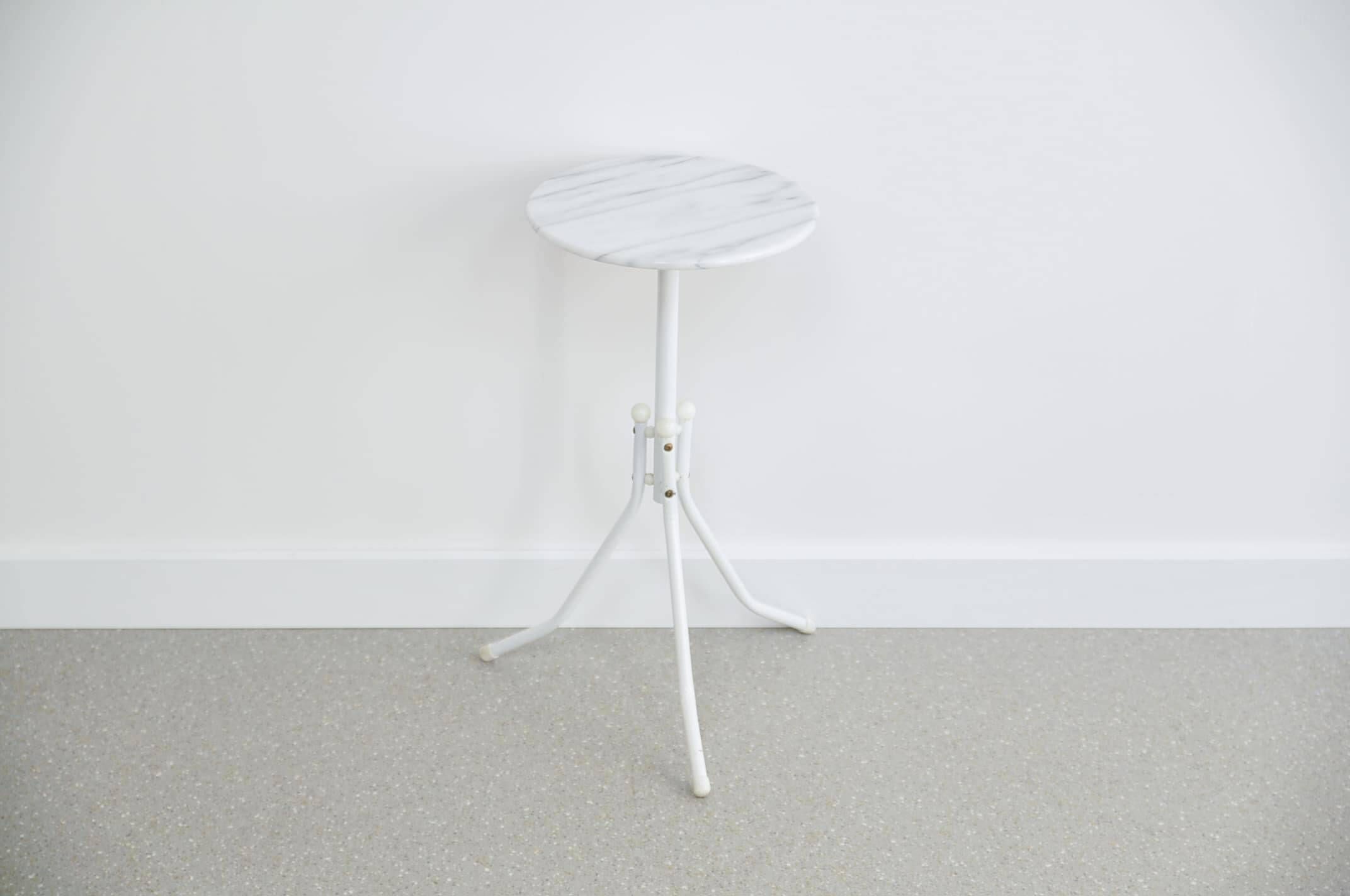 Vintage marble plant stool tripod
