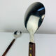 Teak and stainless steel salad cutlery in Scandinavian style, 1960s.