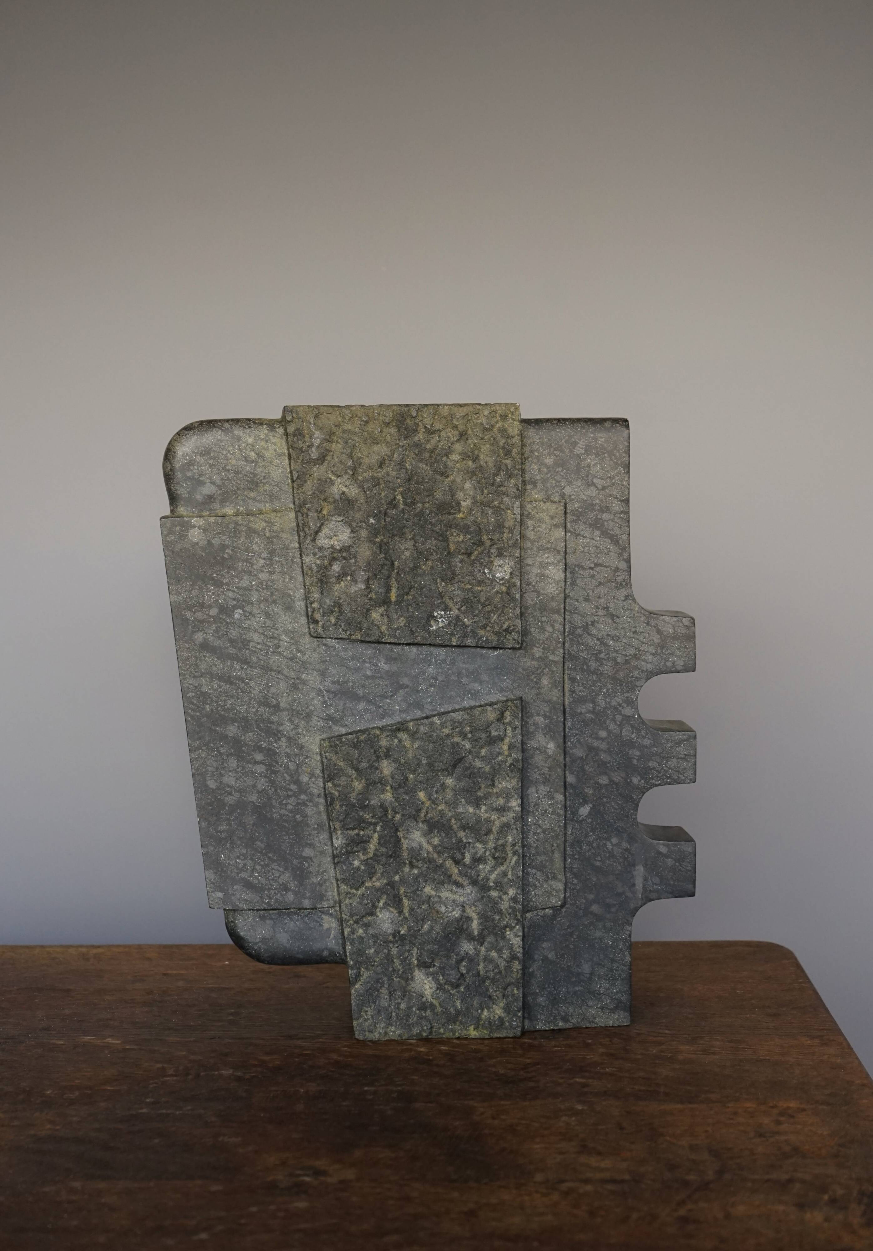 Abstract Brutalist stone sculpture. 1970s