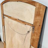 Art Deco Wall Mirror in Black Lacquer & Silver Leaf, France, 1930s