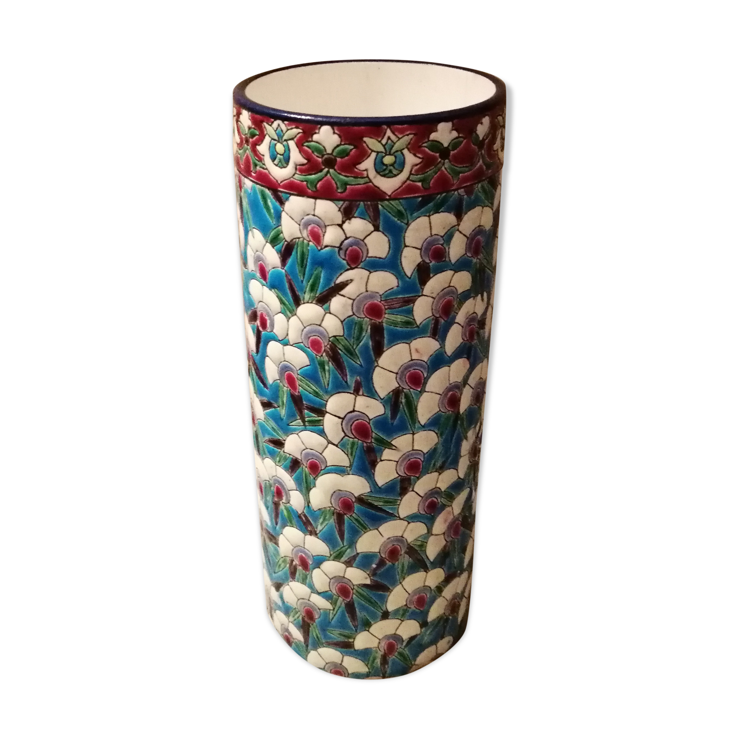 Vintage enamel vase