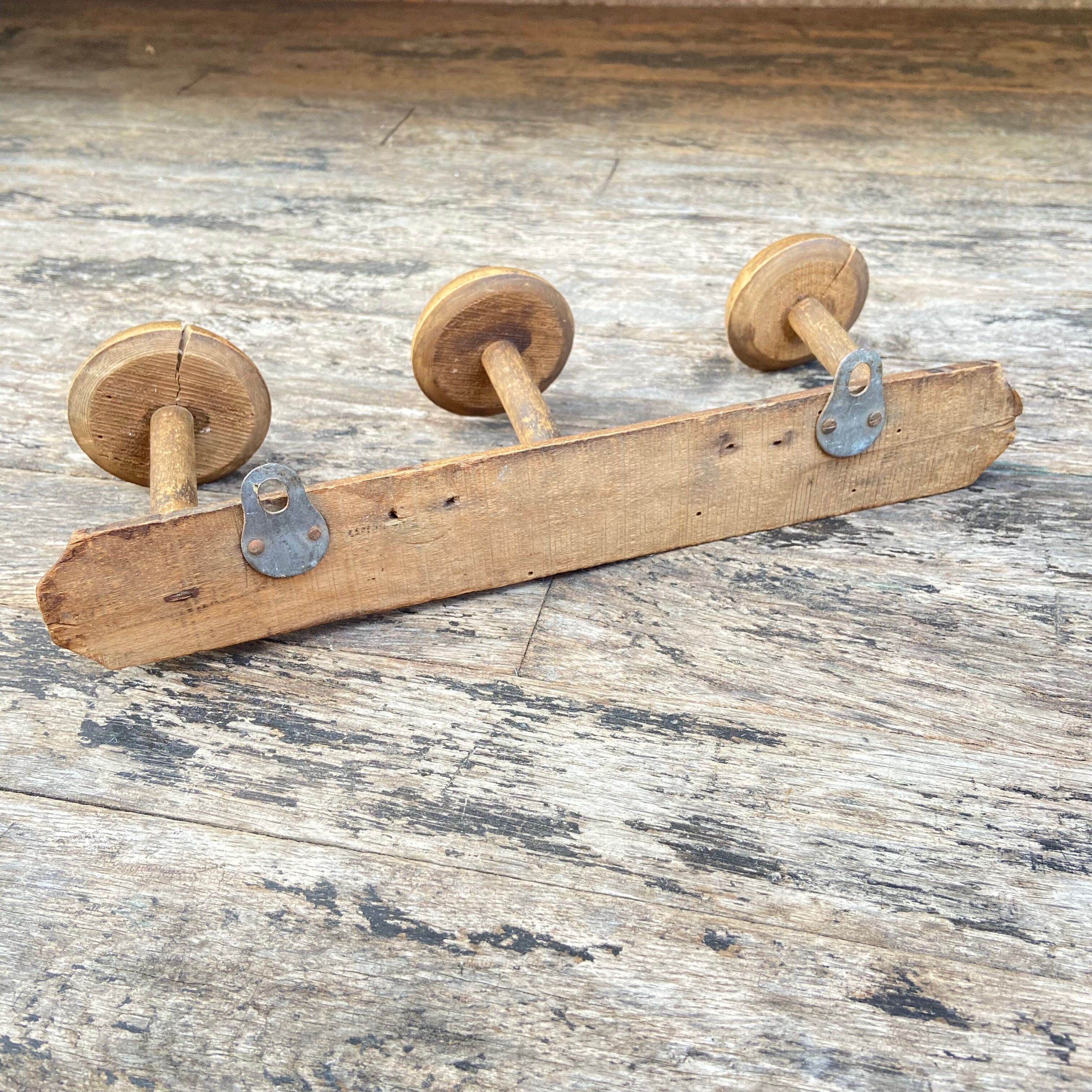 Wooden mushroom coat bearer hook