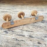 Wooden mushroom coat bearer hook