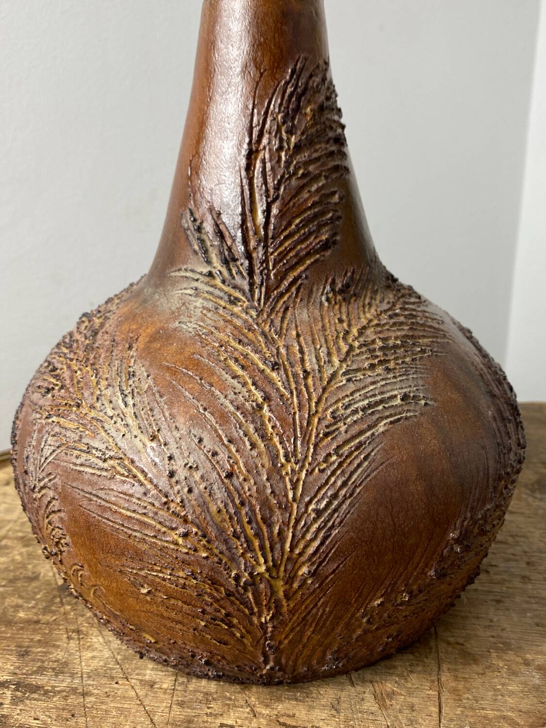 Vintage ceramic lamp base by Sesame Vallauris