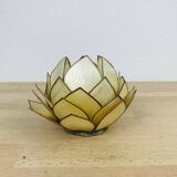 Mother-of-pearl lotus flower candle holder