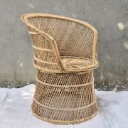 Vintage woven rattan/basket barrel chair