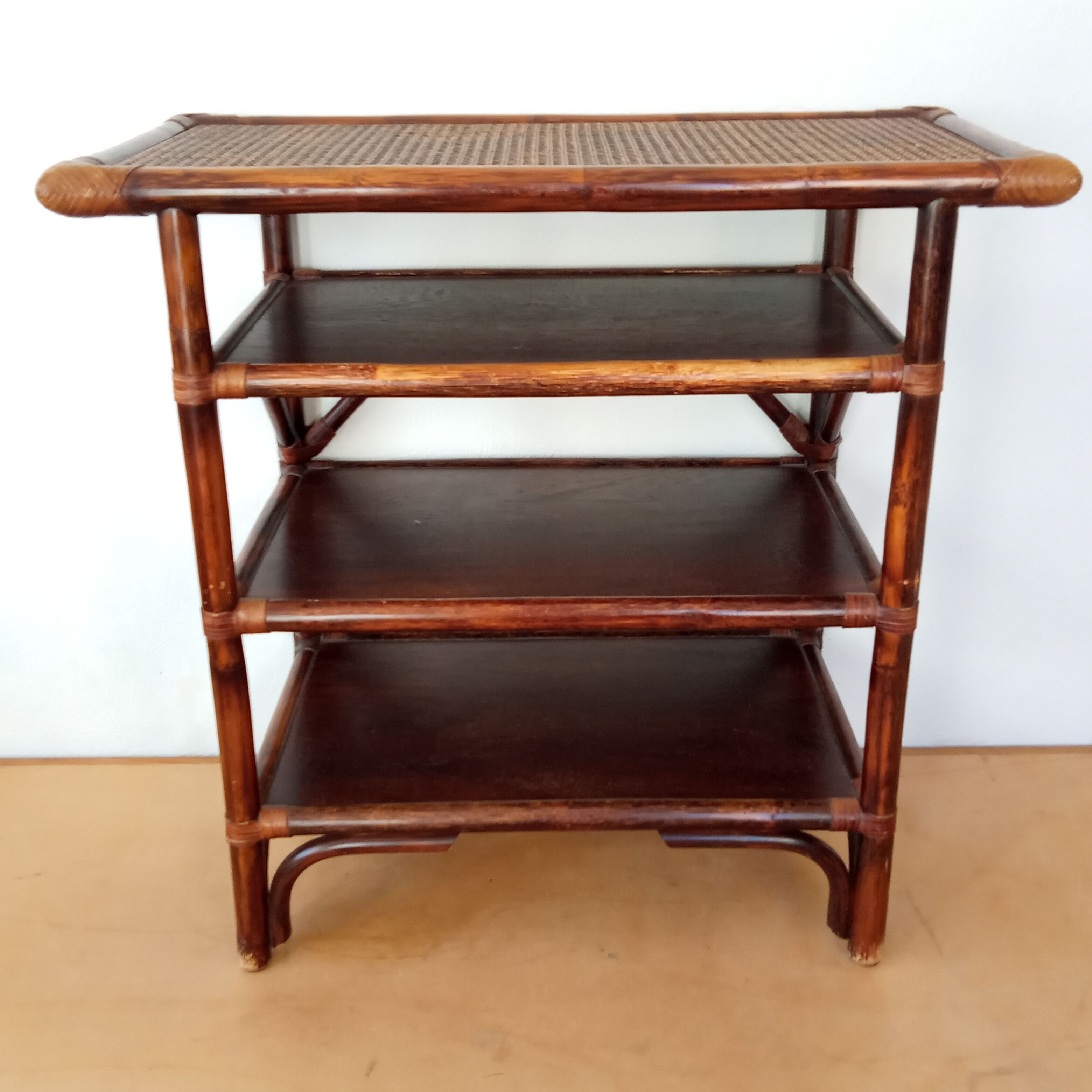 Rattan side table from the 70s/80s