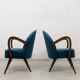 Pair of mid-century cocktail chairs, Poland, 1950s