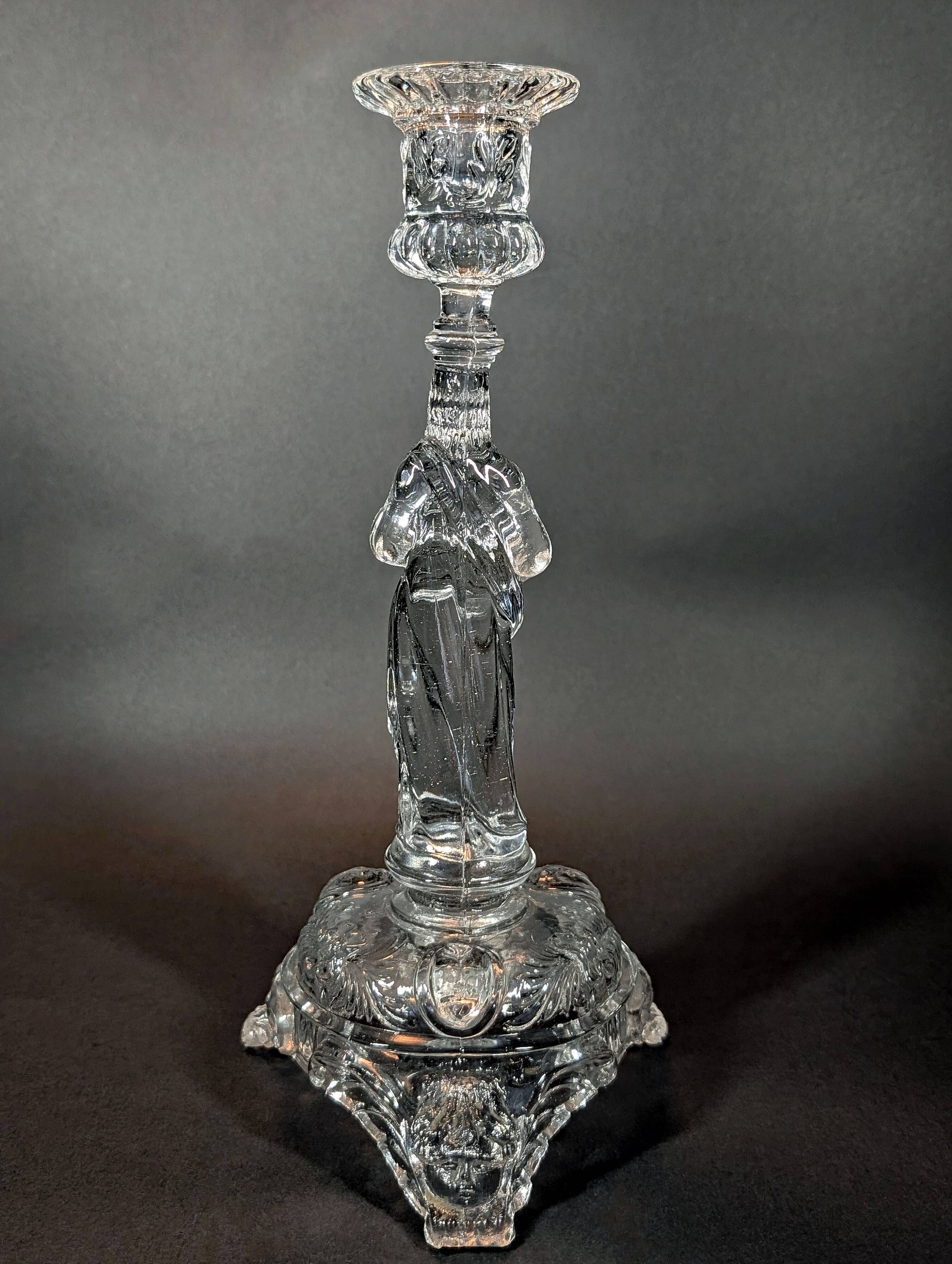 Crystal candlestick Christ "Sacred Heart"