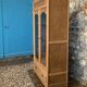 Parisian art deco glass cabinet in raw wood