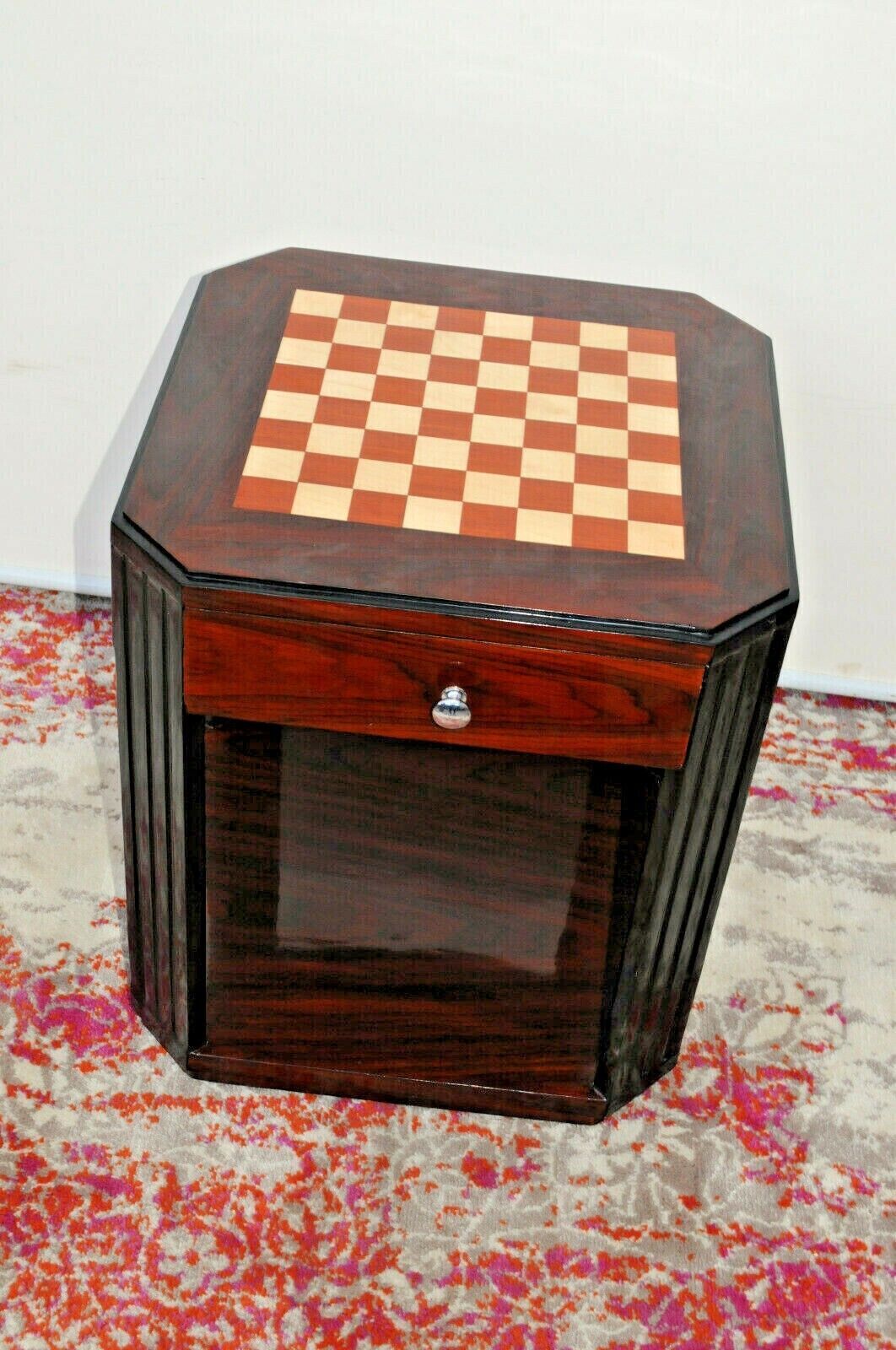 Art Deco bedside table with pattern