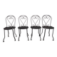 4 black garden chairs
