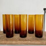 6 verres long drink ambrés
