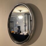 Miroir vintage en inox années 50-60