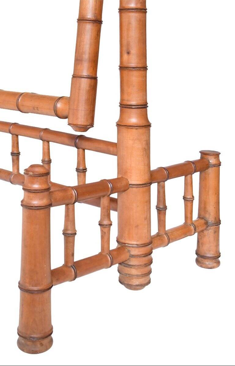 Bamboo-style psyché mirror in the Napoleon III style.