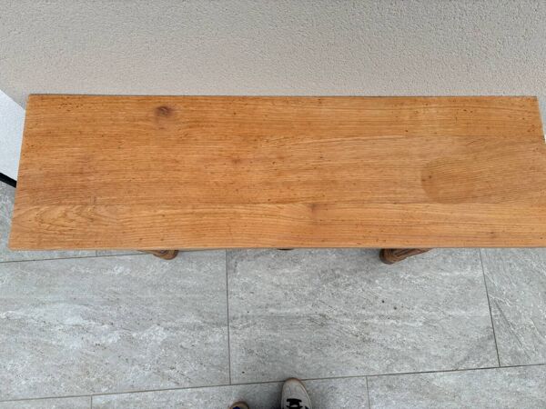 Table console en bois brut