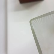 Candle holder, brown teak, clear glass, Denmark, 1960s.
