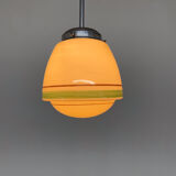 Art Deco Hand Painted Glass Pendant Light, 1930's