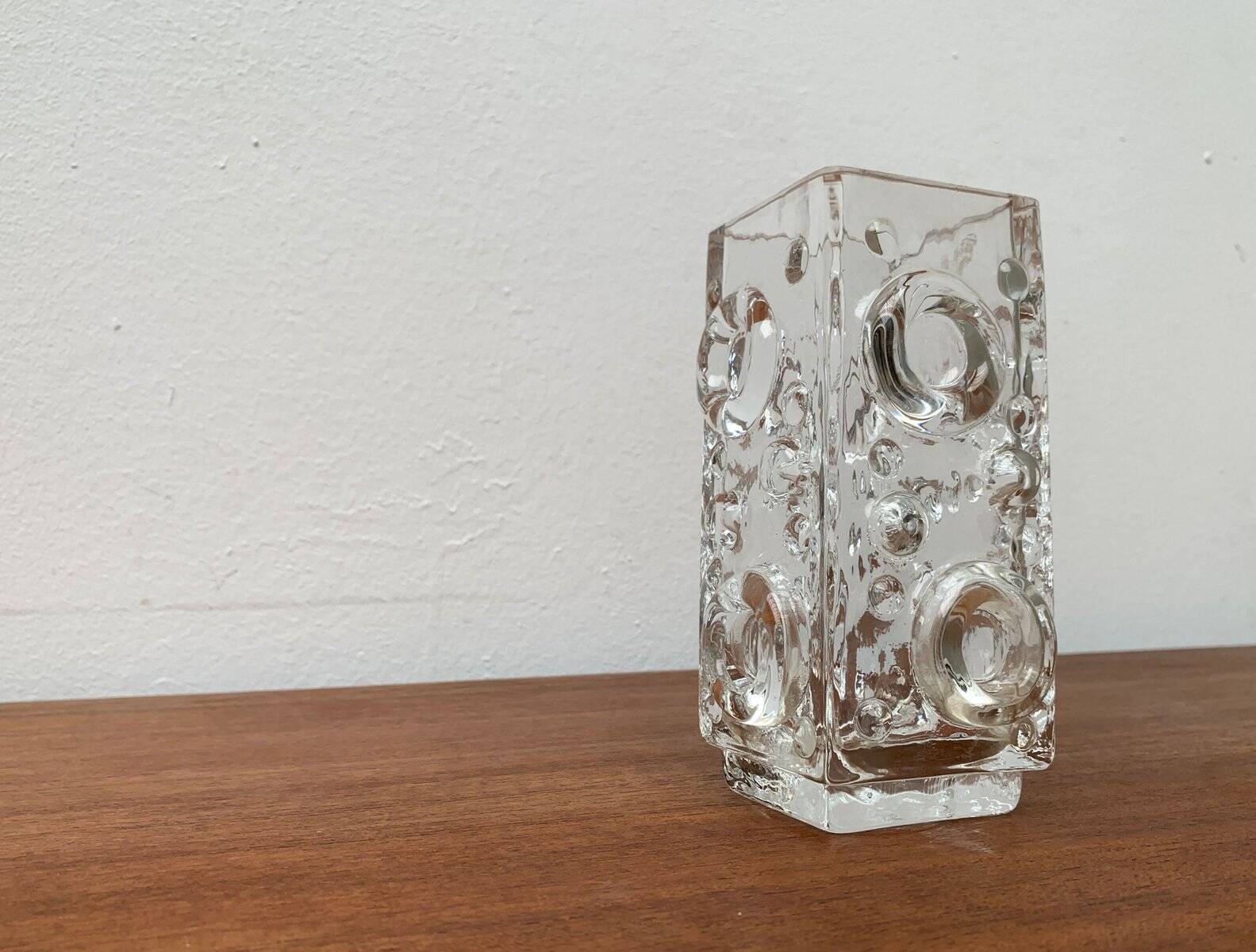 Brutalist Bubble Glass Vase by Josef Schott for Smalandshyttan, Mid-Century Swedish, 1960s