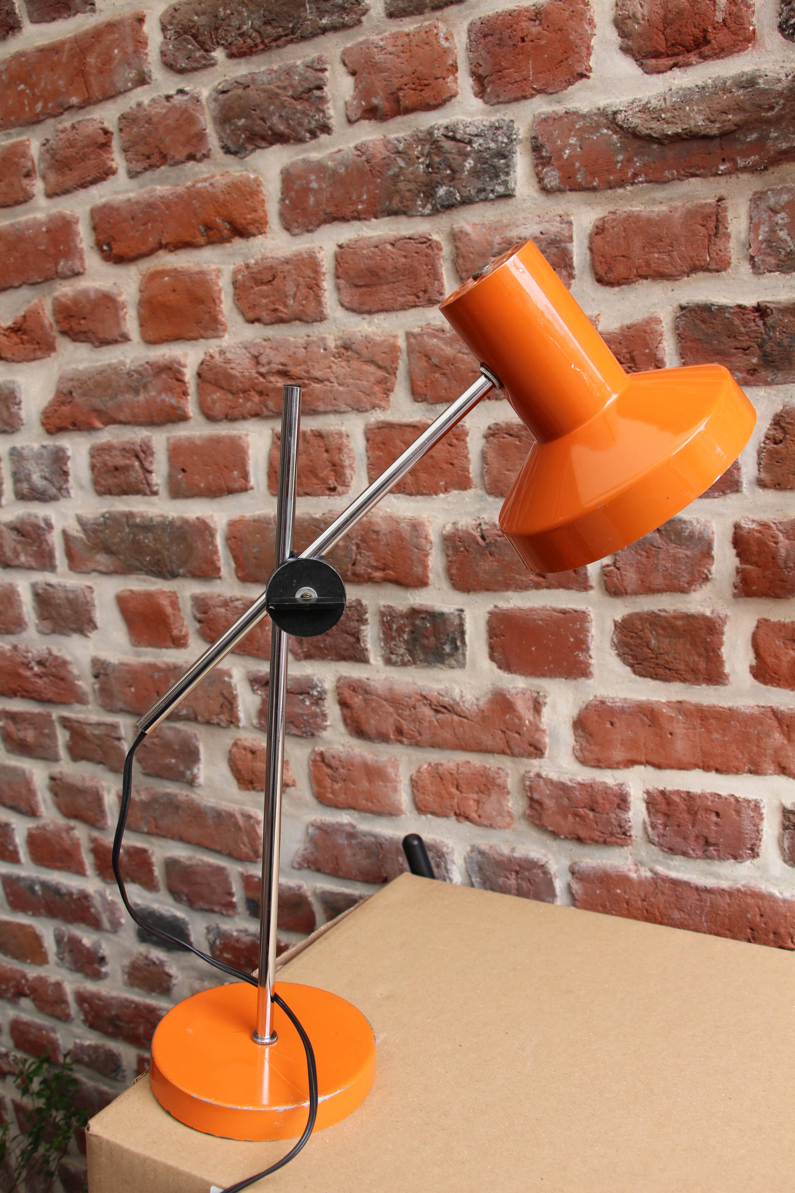 70's orange swing desk lamp