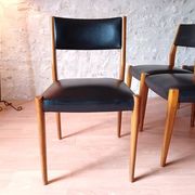 6 chaises scandinave teck et skaï vintage 1960