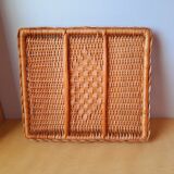 Woven rattan plateau 60s