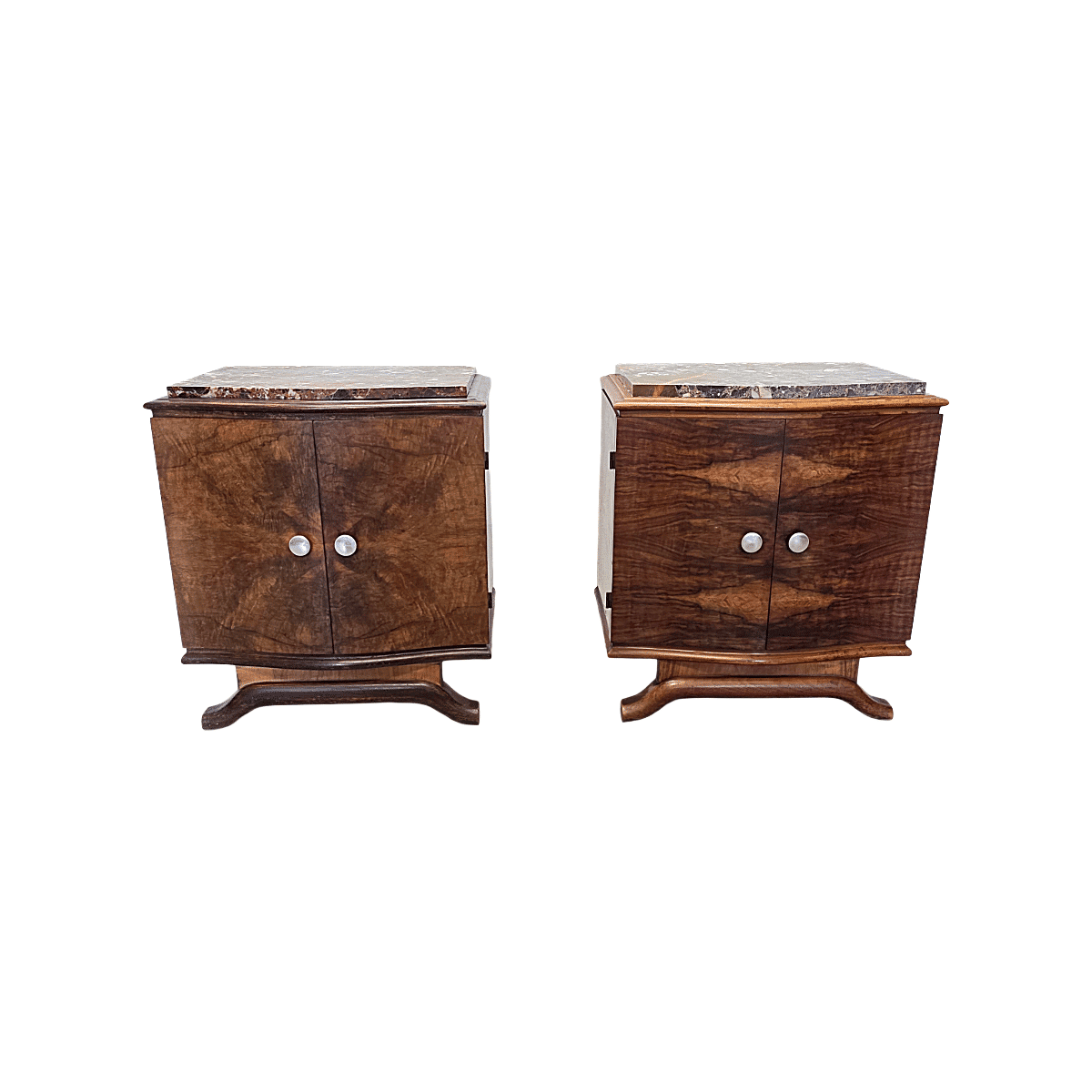 Set Of French Art Deco Bedside Tables, 1930s
