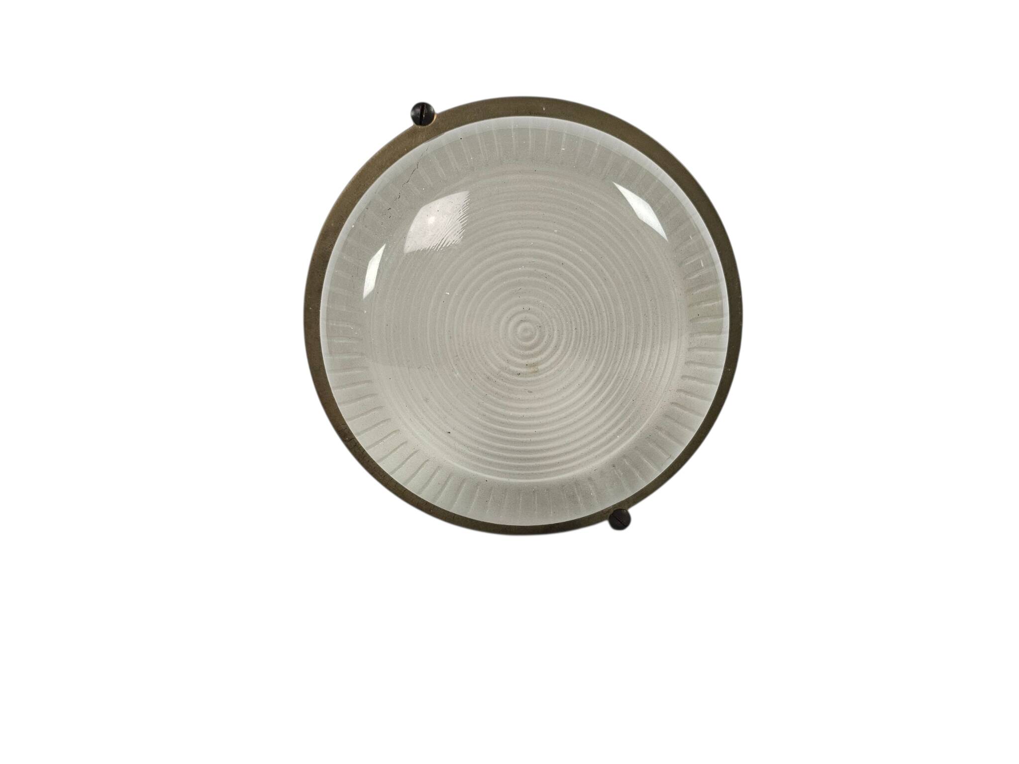 Lampe de navire - Lampe à œil de bœuf - laiton - verre - lampe murale - solide - années 80