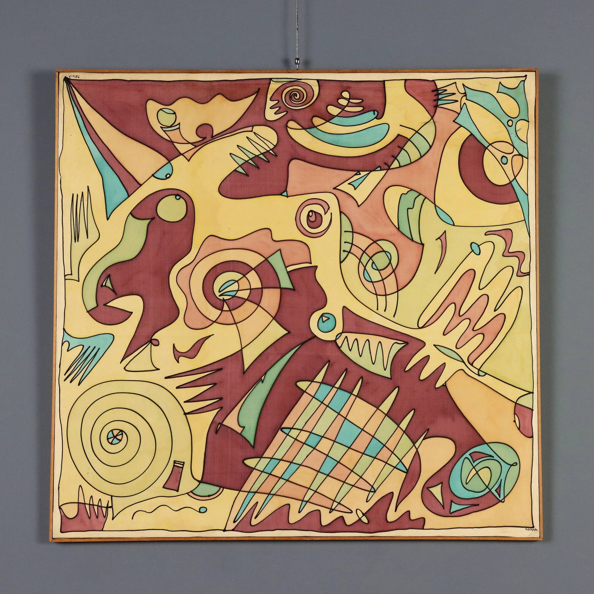 Contemporary painting signed by Maria Mesch, oil on canvas, 1998.
