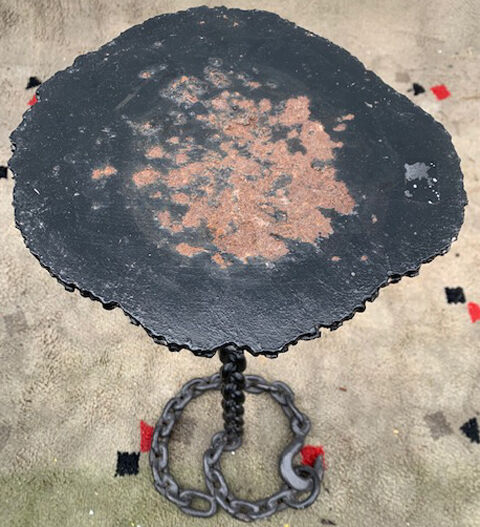 Chain wrought iron side table