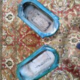 Pair of glazed terracotta planters