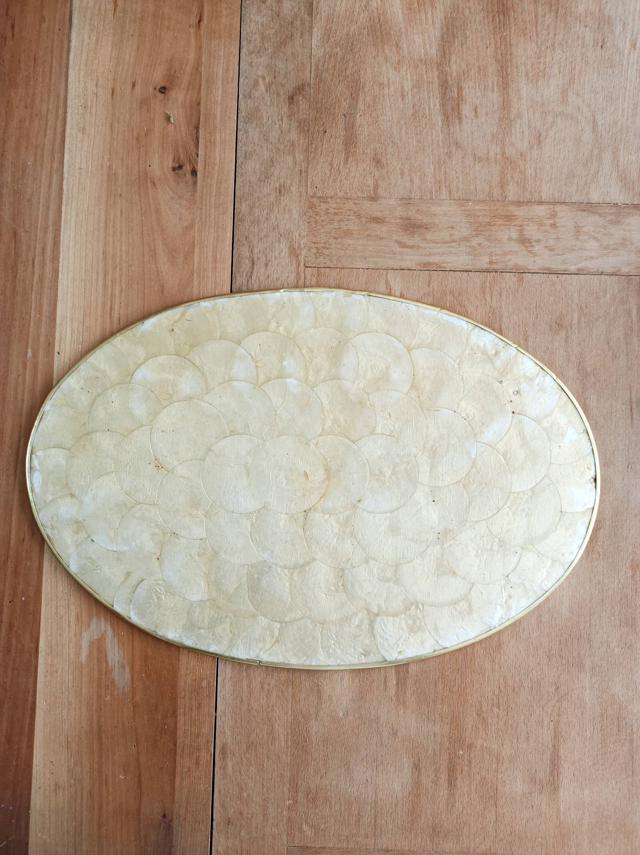 Capiz mother-of-pearl tray, placemat