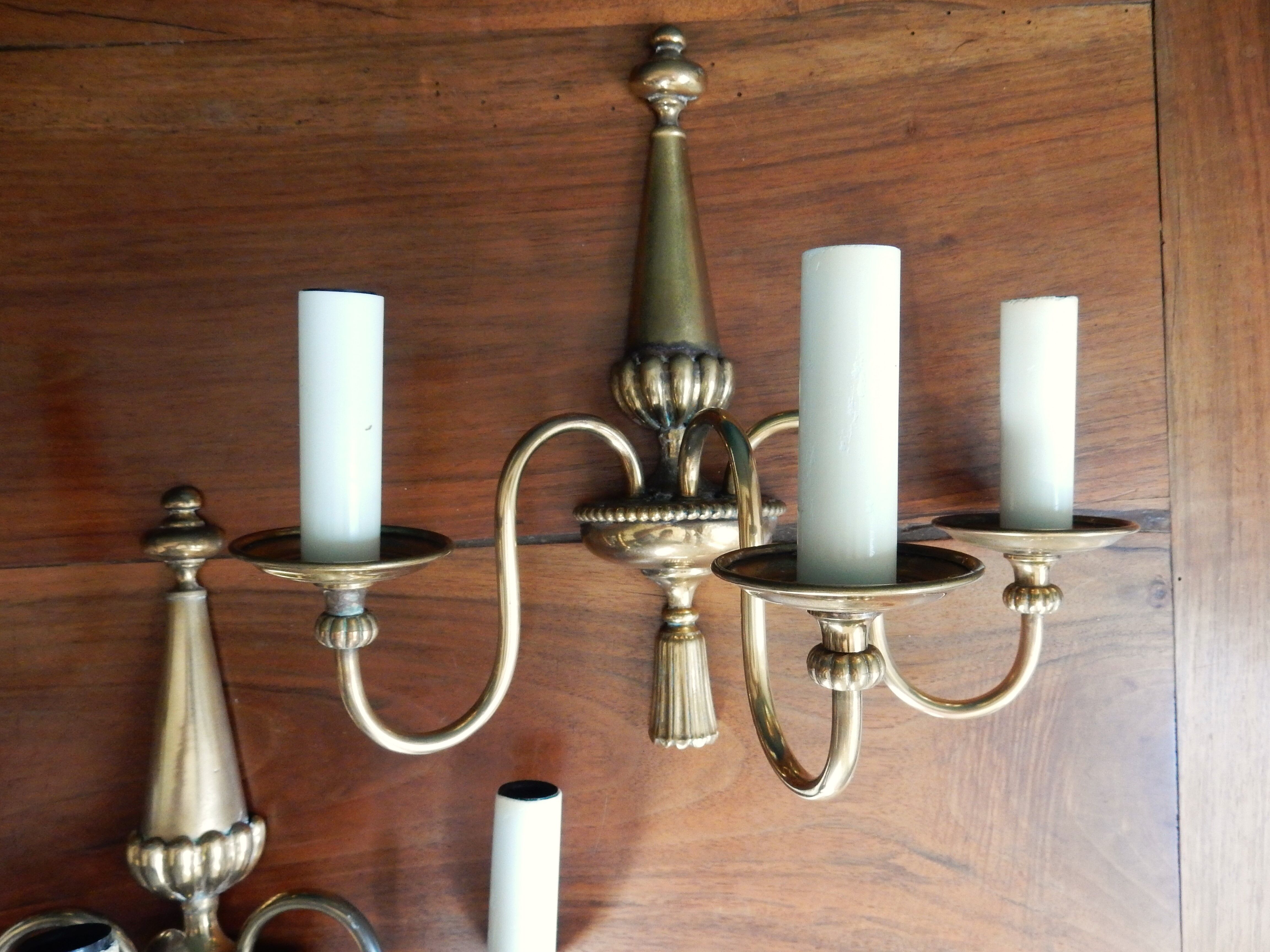 Brass wall chandelier 3 burners