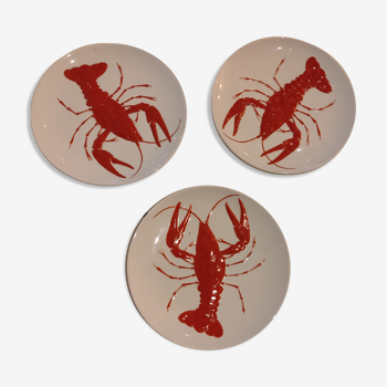 Set of 3 lobster plates