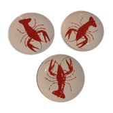 Set of 3 lobster plates