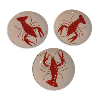 Set of 3 lobster plates