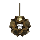 Lustre origami brutaliste en laiton, Lettonie années 1970