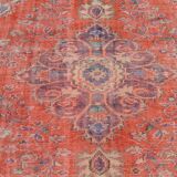 Turkish oushak large handmade red rug 194cm x 286cm living room rugs